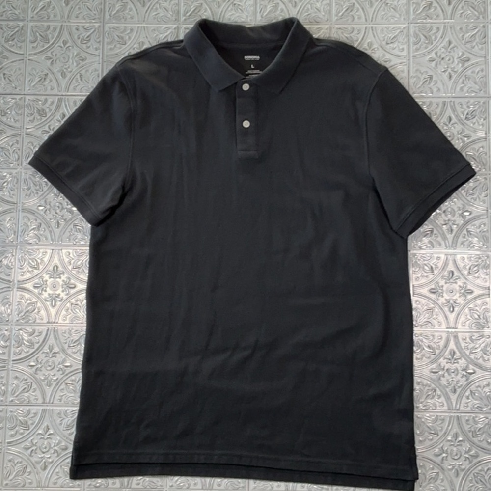 Men's Black Polo Shirt Large Sonoma